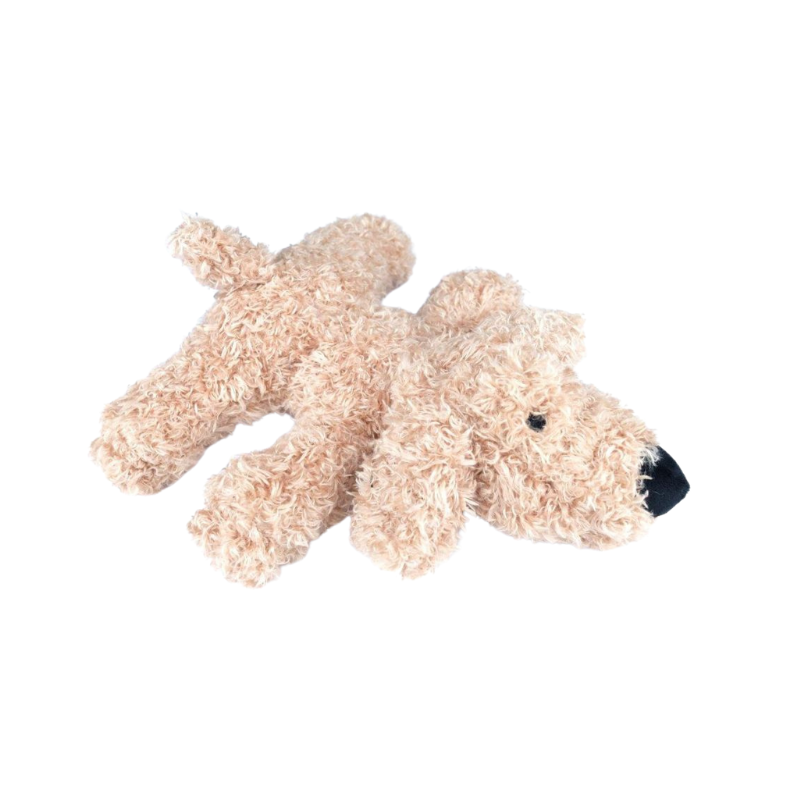 Billipets 超軟鬆毛發聲狗玩具｜米色 14 × 10cm
