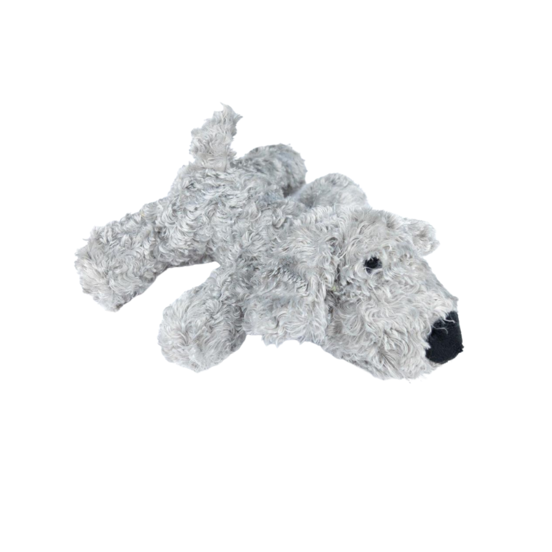 Billipets 超軟鬆毛發聲狗玩具｜灰色 14 × 10cm