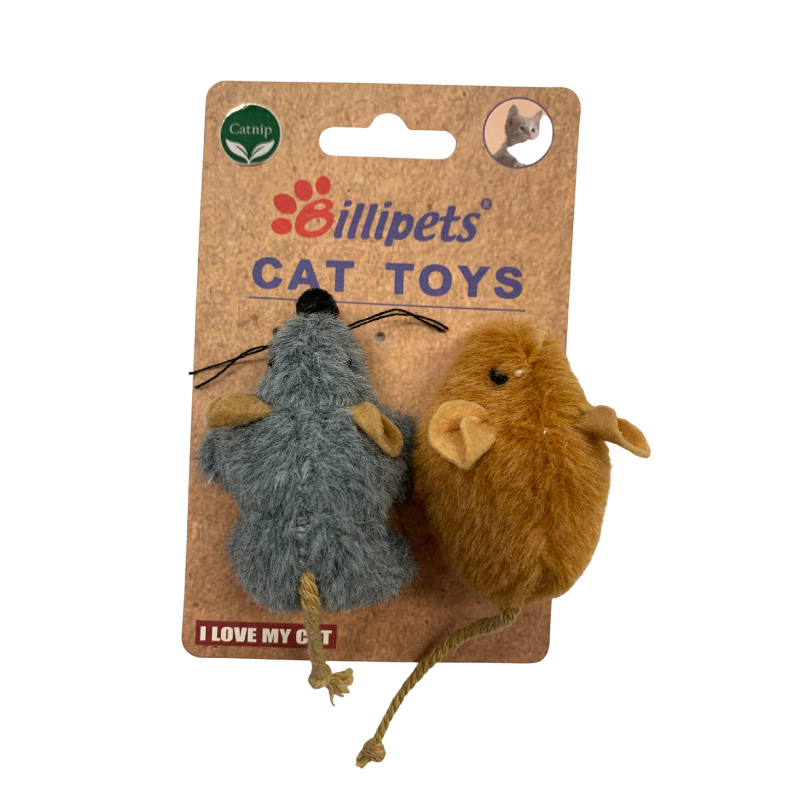 Billipets 短毛老鼠＋迷你老鼠貓草玩具｜2件裝