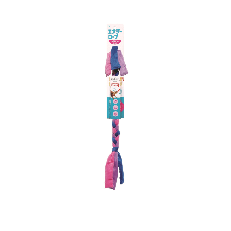 Kyoritsu Shokai 毛絨發聲能量繩狗玩具｜粉紫 70cm