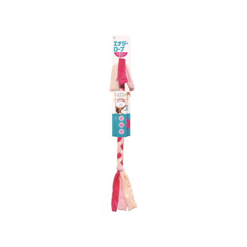 Kyoritsu Shokai 毛絨發聲能量繩狗玩具｜粉紅 70cm