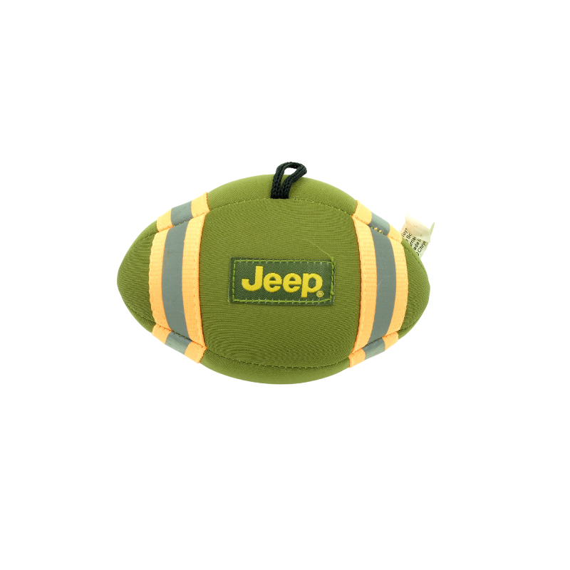 Jeep 潛水衣布發聲狗玩具｜欖球 10cm