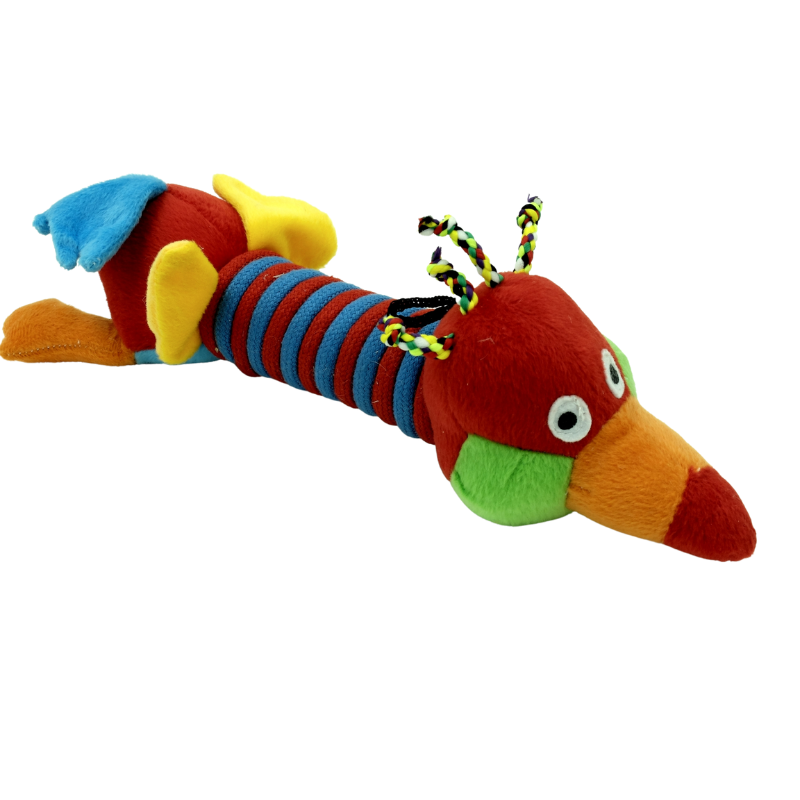 Billipets 長形毛絨棉繩發聲狗玩具｜走鵑 30cm