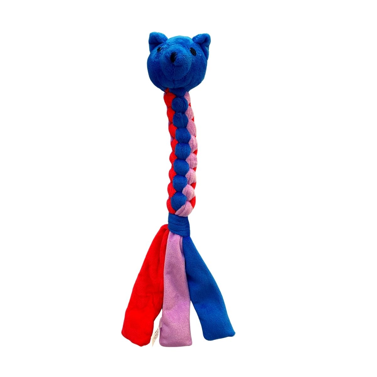 Billipets 三色編織發聲狗玩具｜藍色長圓身 40cm