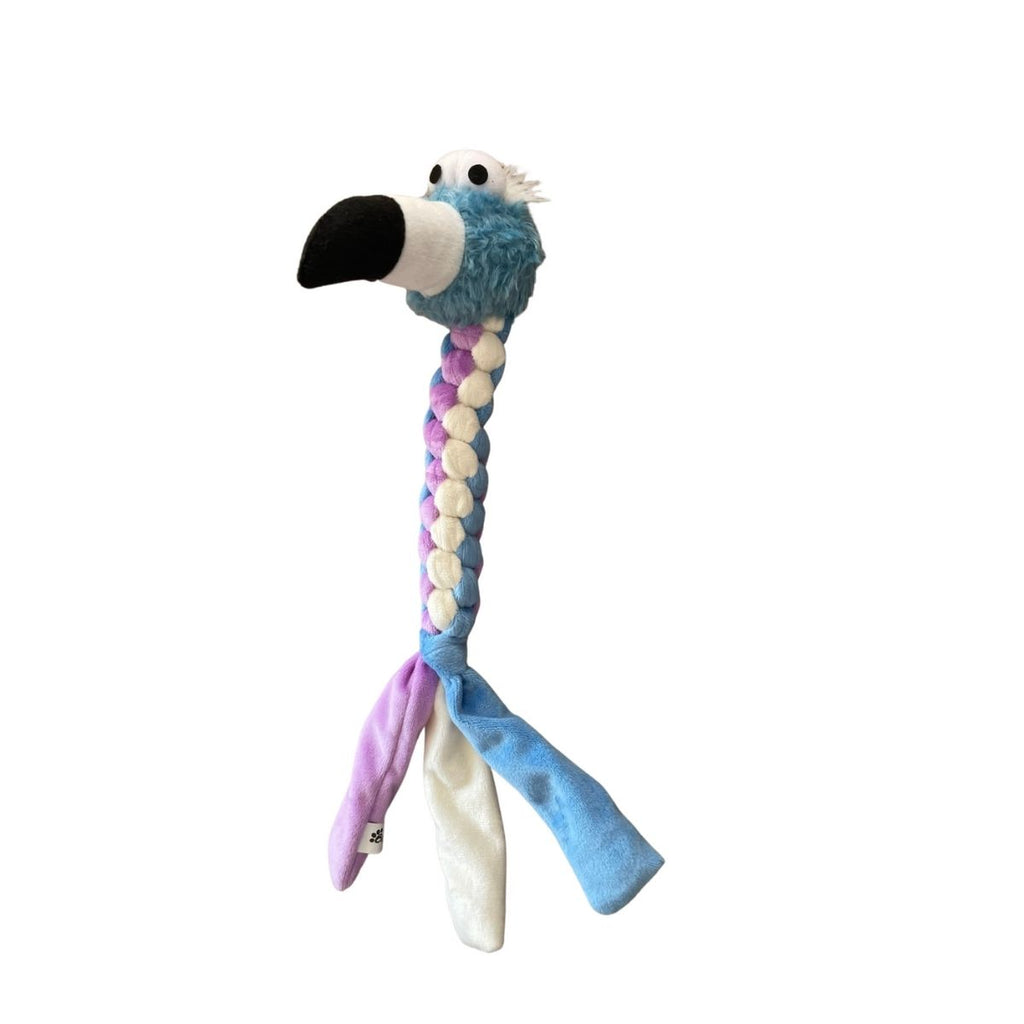 Billipets 三色編織發聲狗玩具｜藍色鳥造型 40cm
