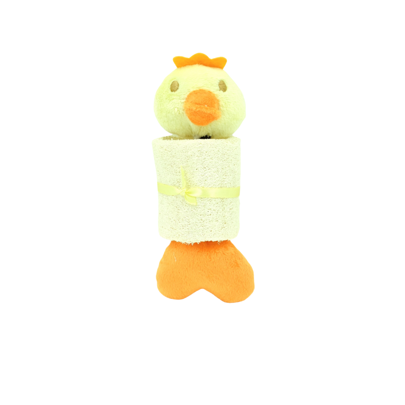 Billipets 天然絲瓜絡棉繩發聲狗玩具｜鴨子 18cm