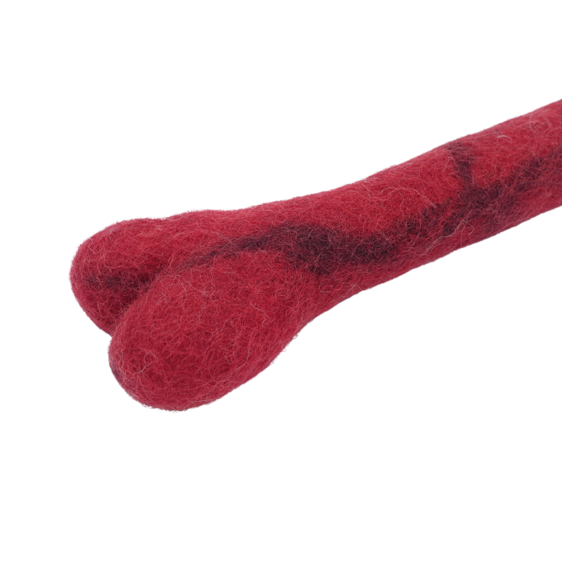 Billipets 新西蘭羊毛骨頭狗玩具｜紅色大款 21cm