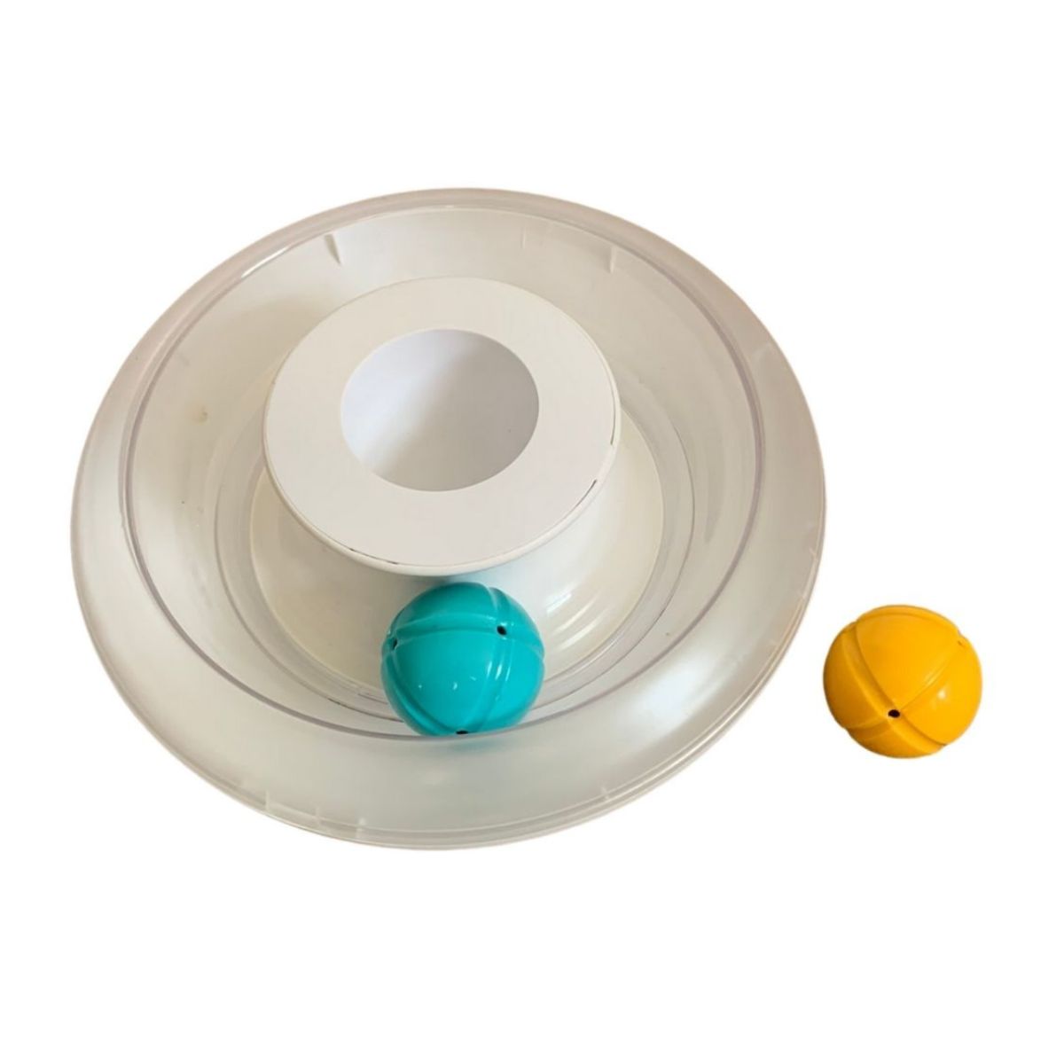 UFO 旋轉軌道貓玩具｜25cm・雙球