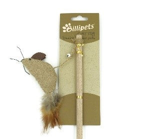 Billipets 木製老鼠逗貓棒｜40cm