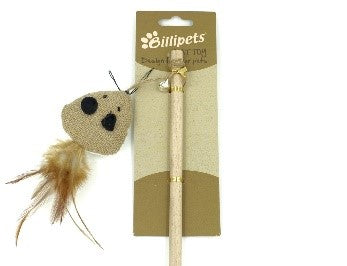 Billipets 木製三角老鼠逗貓棒｜40cm