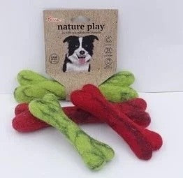 Billipets 新西蘭羊毛骨頭狗玩具｜綠色小款 15cm