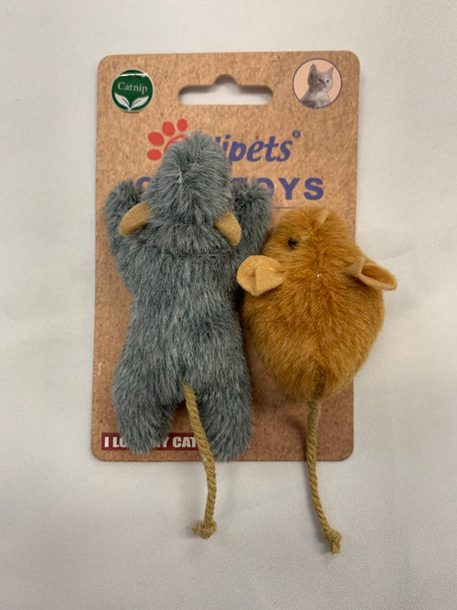 Billipets 懶惰老鼠＋迷你老鼠貓玩具｜2件裝