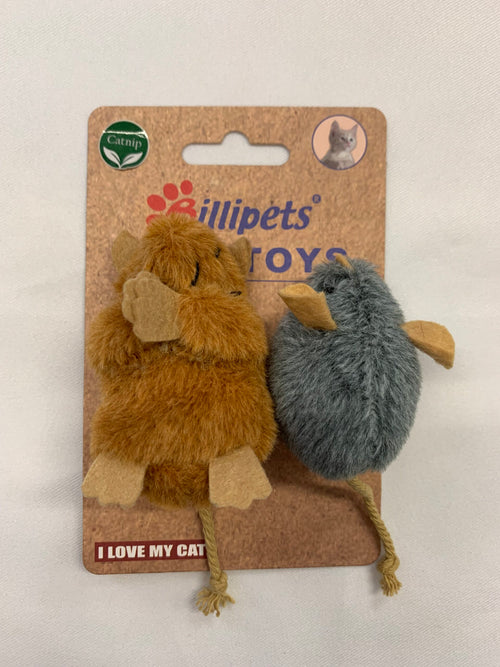 Billipets 打坐老鼠＋迷你老鼠貓玩具｜2件裝