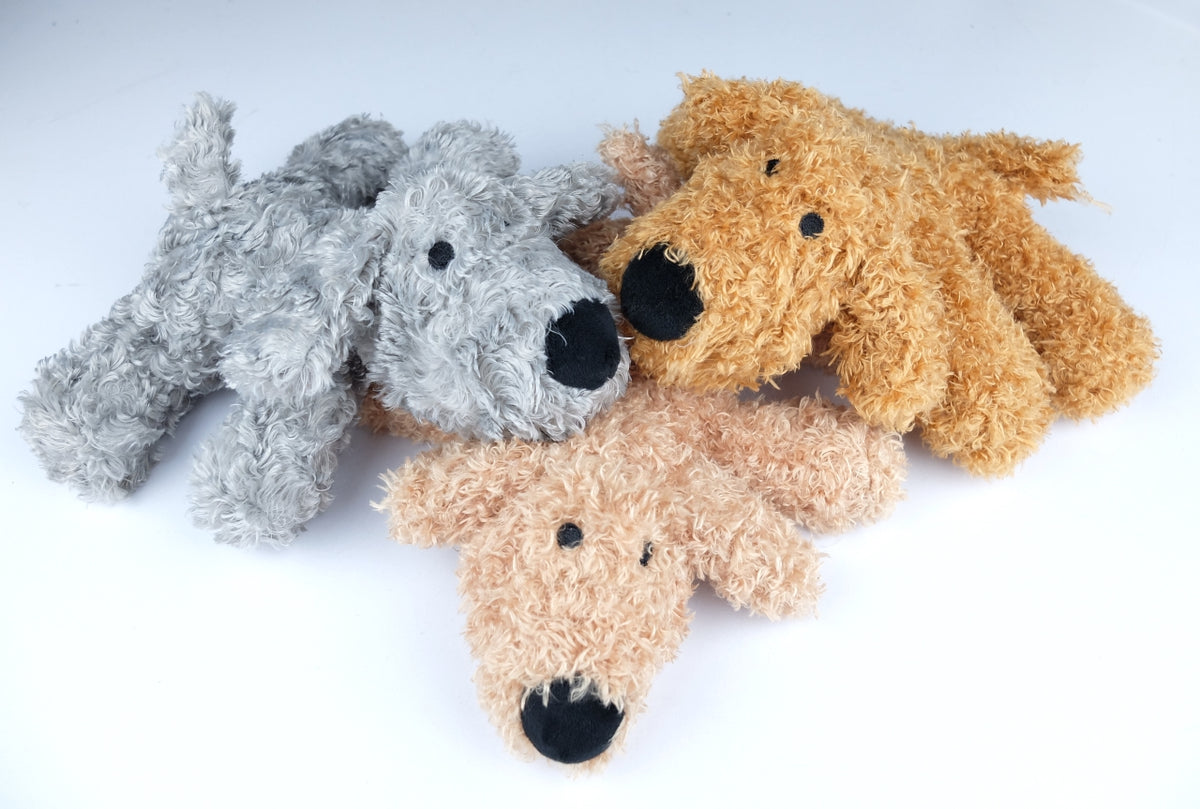 Billipets 超軟鬆毛發聲狗玩具｜灰色 14 × 10cm