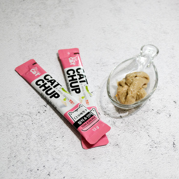 Cat Chup 貓貓無穀物糊狀營養小食 奧米加3配方 (吞拿魚和三文魚) 13g x 4包