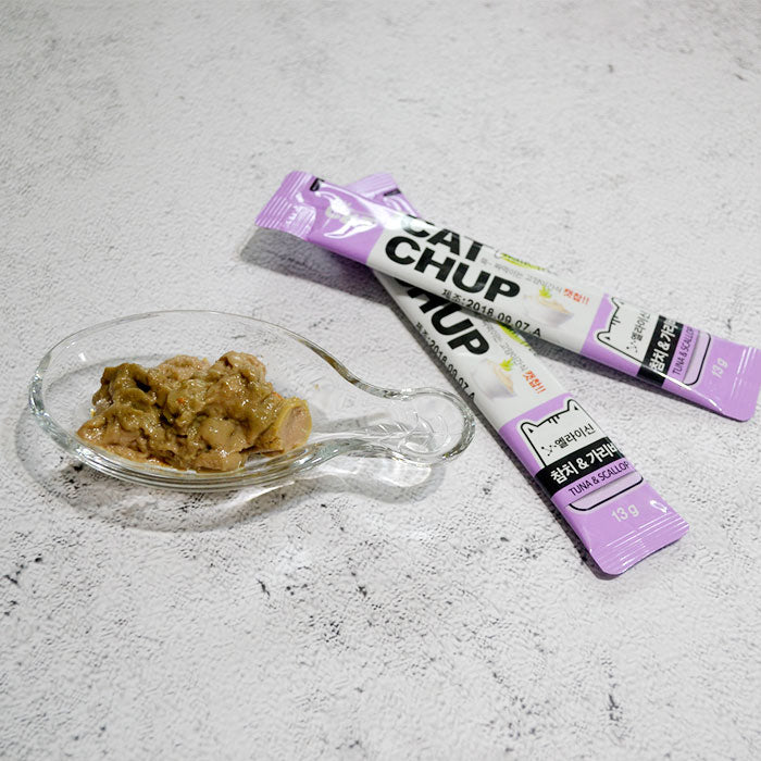 Cat Chup 貓貓無穀物糊狀營養小食 L-賴氨酸配方 (吞拿魚 +磷蝦 )