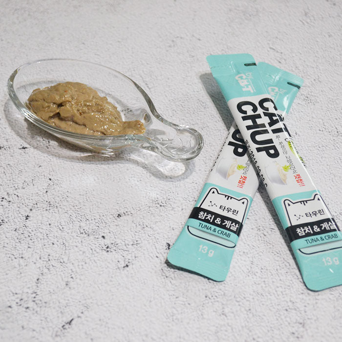 Cat Chup 貓貓無穀物糊狀營養小食 牛磺配方(吞拿魚 + 海鮮) 13g x 4包