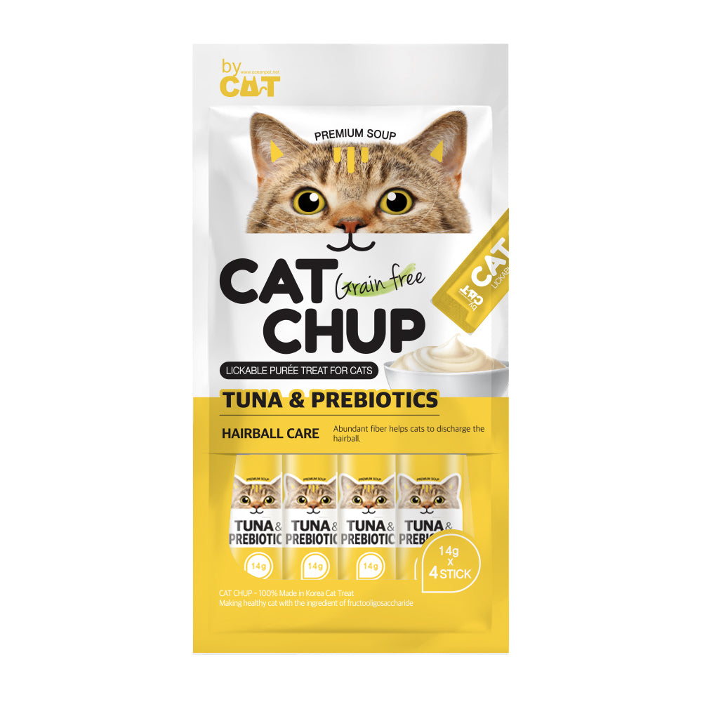 Cat Chup 貓貓無穀物糊狀營養小食  吞拿魚&益生元 Hairball Care去毛球配方