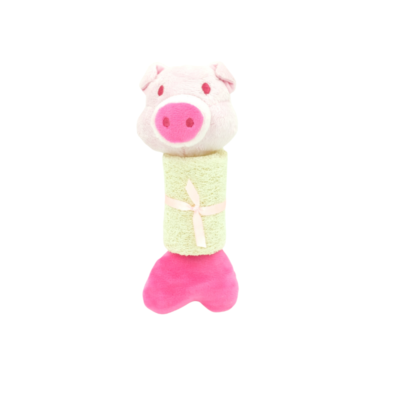 天然絲瓜絡綿繩發聲玩具 – 豬